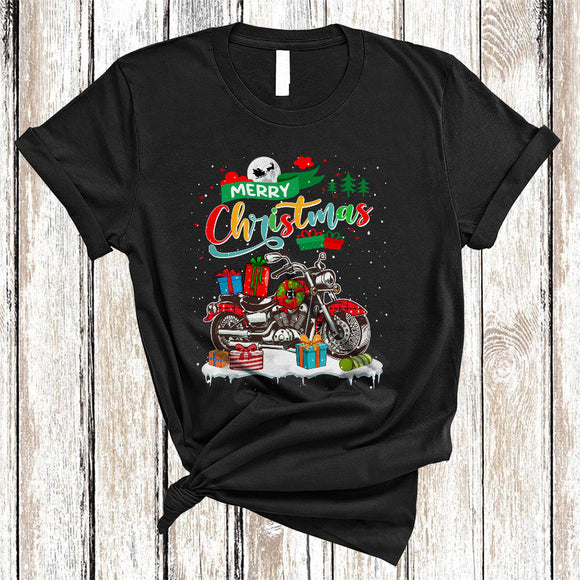 MacnyStore - Merry Christmas, Awesome Christmas Plaid Motorcycles Riding Lover, Snow Around X-mas Group T-Shirt