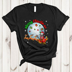 MacnyStore - Merry Christmas, Cute Santa Dalmatian On X-mas Sleigh, Matching Family Group Animal Lover T-Shirt