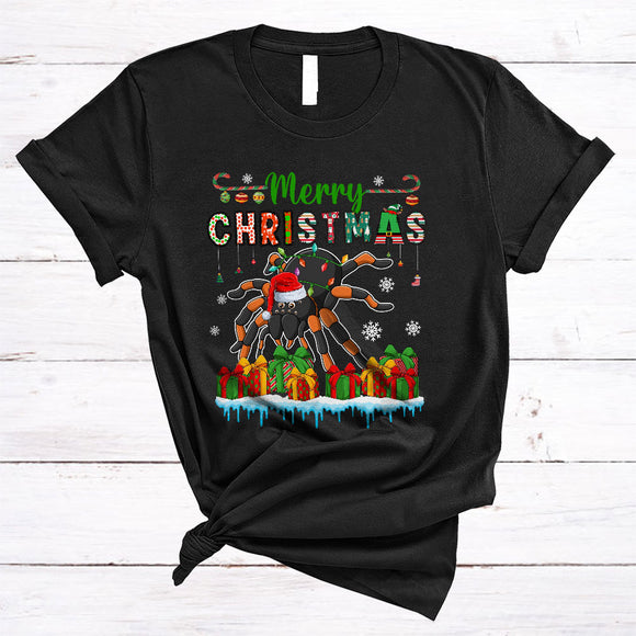 MacnyStore - Merry Christmas, Lovely X-mas Tree Santa Spider Lover, Matching Family Pajama Animal Lover T-Shirt