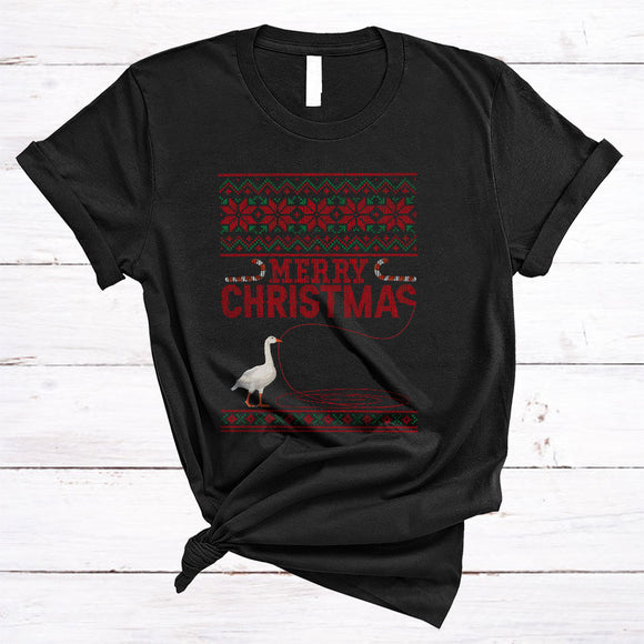 MacnyStore - Merry Christmas, Wonderful Christmas Sweater Goose Farmer, Matching X-mas Family Group T-Shirt