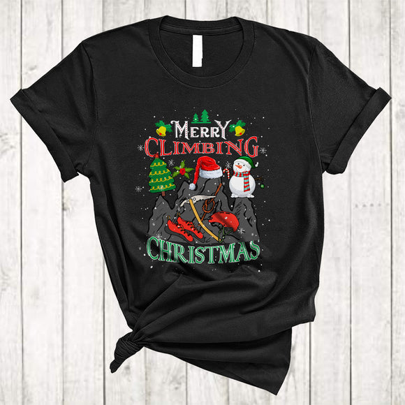 MacnyStore - Merry Climbing Christmas, Cool Happy X-mas Santa Climbing Lover, Matching X-mas Group T-Shirt