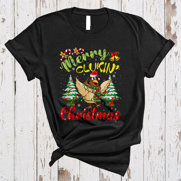 MacnyStore - Merry Cluckin' Christmas, Amazing X-mas Santa Chicken, Matching Farm Farmer Lover T-Shirt