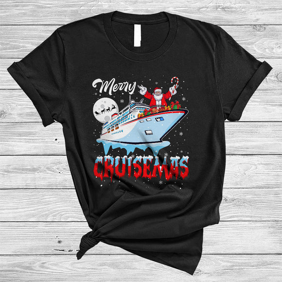 MacnyStore - Merry Cruisemas, Wonderful Christmas Santa Cruise Lover, Cruise Ship Boat X-mas T-Shirt