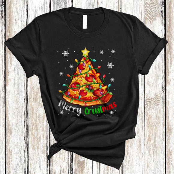 MacnyStore - Merry Crustmas, Awesome Christmas As X-mas Tree Lights, Snow Around Matching Fast Food T-Shirt