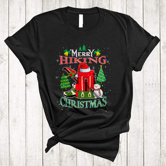 MacnyStore - Merry Hiking Christmas, Cool Happy X-mas Santa Hiking Lover, Matching X-mas Group T-Shirt