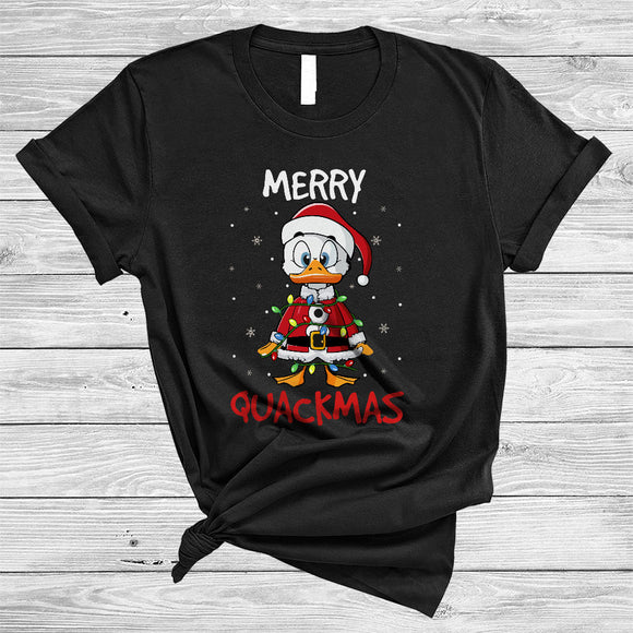 MacnyStore - Merry Quackmas, Humorous Lovely Christmas Santa Duck, X-mas Farm Farmer Lover T-Shirt