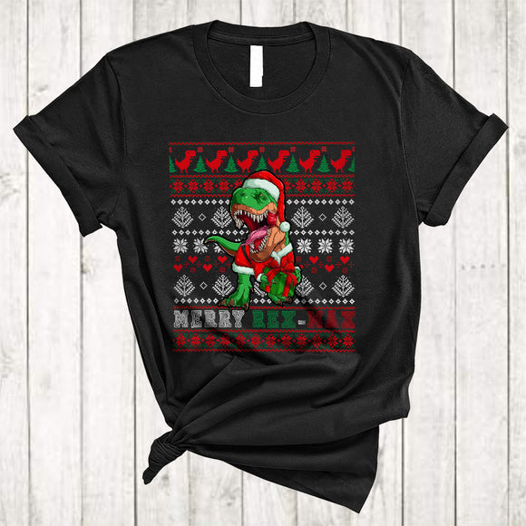 MacnyStore - Merry Rex Max, Cool Awesome Christmas Santa T-Rex, X-mas Sweater Dinosaur Lover T-Shirt