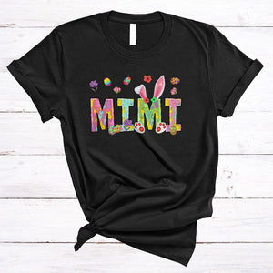 MacnyStore - Mimi, Colorful Easter Day Bunny Ears, Easter Egg Hunting Lover Matching Family Group T-Shirt