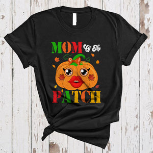 MacnyStore - Mom Of The Patch, Adorable Funny Thanksgiving Pumpkin Fall Leaf, Matching Family Group T-Shirt