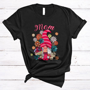 MacnyStore - Mom, Lovely Mother's Day Flowers Gnomes Gnomies Squad, Matching Women Family Group T-Shirt
