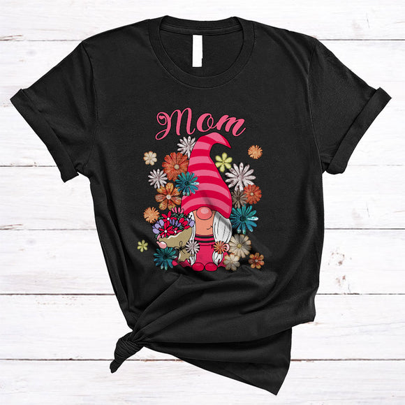 MacnyStore - Mom, Lovely Mother's Day Flowers Gnomes Gnomies Squad, Matching Women Family Group T-Shirt