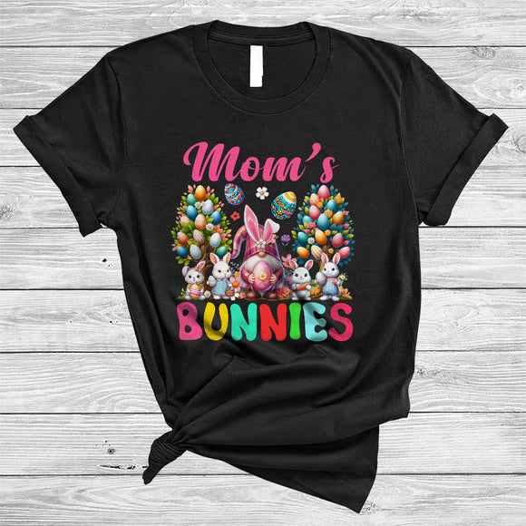 MacnyStore - Mom's Bunnies, Colorful Easter Egg Tree Bunny Gnome Hunting Eggs, Matching Family Group T-Shirt