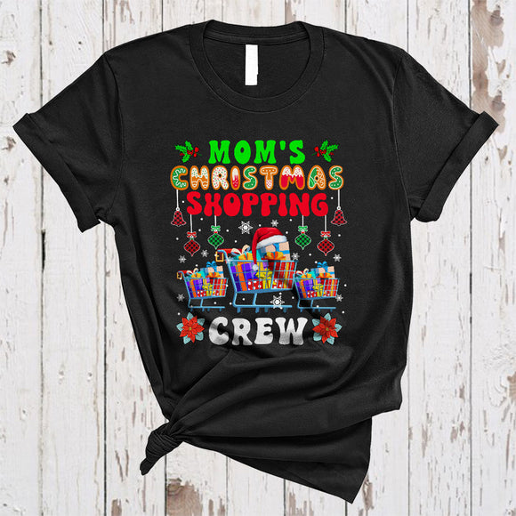 MacnyStore - Mom's Christmas Shopping Crew, Cute Joyful X-mas Santa, Matching Family Shopping Lover T-Shirt