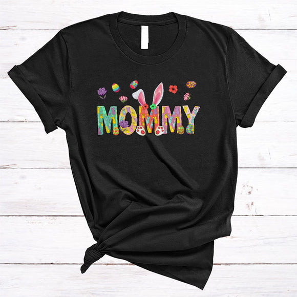 MacnyStore - Mommy, Colorful Easter Day Bunny Ears, Easter Egg Hunting Lover Matching Family Group T-Shirt