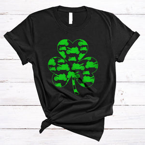 MacnyStore - Motorbike Inside Shamrock, Awesome St. Patrick's Day Lucky Shamrock, Irish Family Group T-Shirt