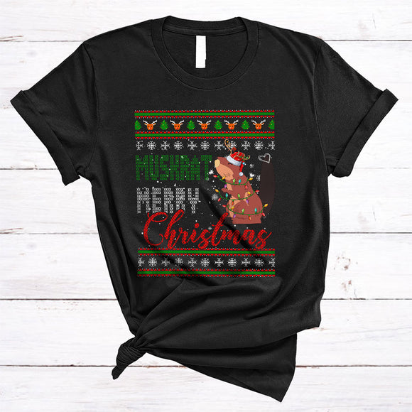 MacnyStore - Muskrat Merry Christmas, Lovely Funny Sweater Muskrat, X-mas Pajama Family Animal T-Shirt