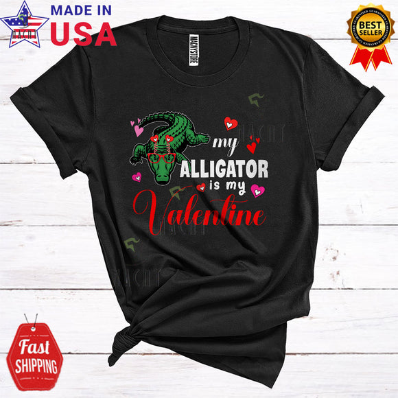 MacnyStore - My Alligator Is My Valentine Cute Cool Valentine's Day Hearts Zoo Keeper Matching Wild Animal Lover T-Shirt