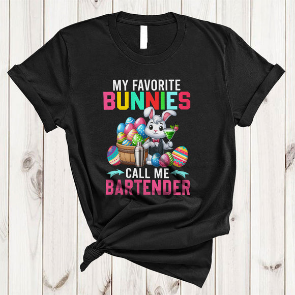 MacnyStore - My Favorite Bunnies Call Me Bartender, Amazing Easter Bunny Bartender Group, Egg Hunting T-Shirt