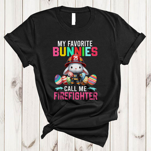MacnyStore - My Favorite Bunnies Call Me Firefighter, Amazing Easter Bunny Firefighter Group, Egg Hunting T-Shirt