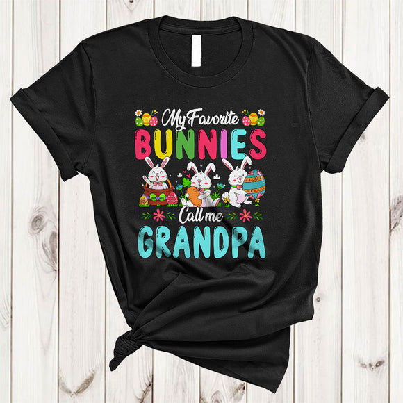 MacnyStore - My Favorite Bunnies Call Me Grandpa, Amazing Easter Flowers Bunny Eggs Hunt, Family Group T-Shirt