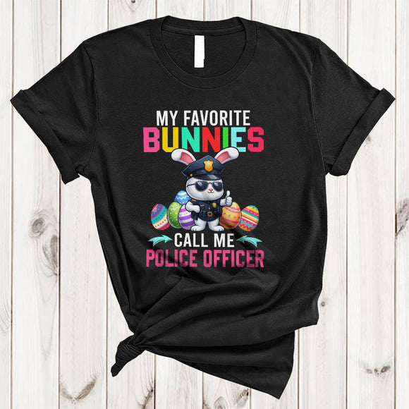 MacnyStore - My Favorite Bunnies Call Me Police Officer, Amazing Easter Bunny Police Officer Group, Egg Hunting T-Shirt