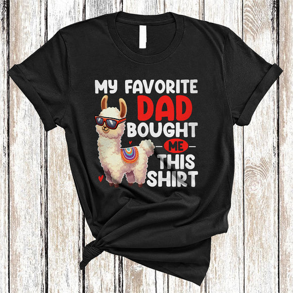 MacnyStore - My Favorite Dad Bought Me This Shirt, Adorable Llama Sunglasses, Matching Family Group T-Shirt