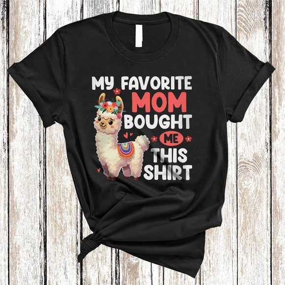 MacnyStore - My Favorite Mom Bought Me This Shirt, Adorable Llama Flowers Floral, Matching Family Group T-Shirt