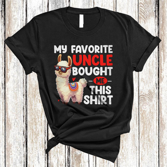 MacnyStore - My Favorite Uncle Bought Me This Shirt, Adorable Llama Sunglasses, Matching Family Group T-Shirt