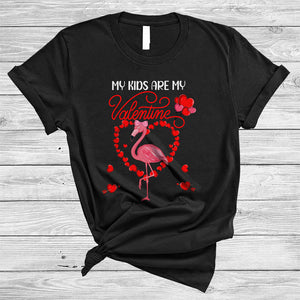 MacnyStore - My Kids Are Valentine, Lovely Valentine's Day Flaming Lover, Hearts Shape Matching Family Group T-Shirt