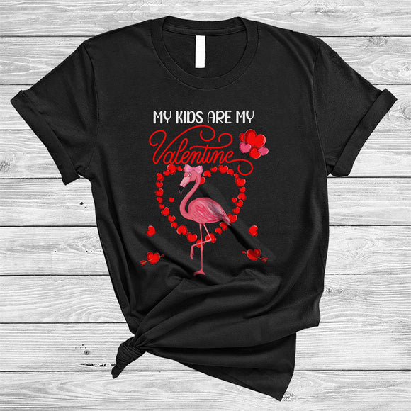MacnyStore - My Kids Are Valentine, Lovely Valentine's Day Flaming Lover, Hearts Shape Matching Family Group T-Shirt