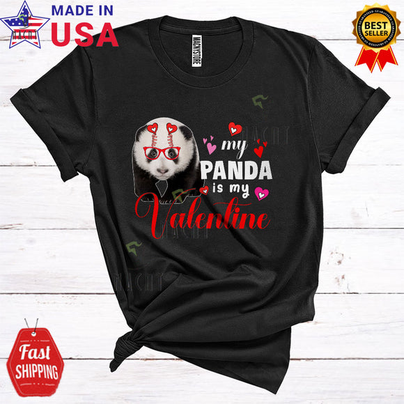 MacnyStore - My Panda Is My Valentine Cute Cool Valentine's Day Hearts Zoo Keeper Matching Wild Animal Lover T-Shirt