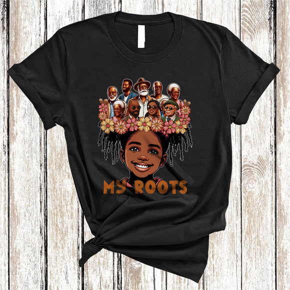 MacnyStore - My Roots, Proud Black History Month Juneteenth Afro Girls, African American Family Group T-Shirt