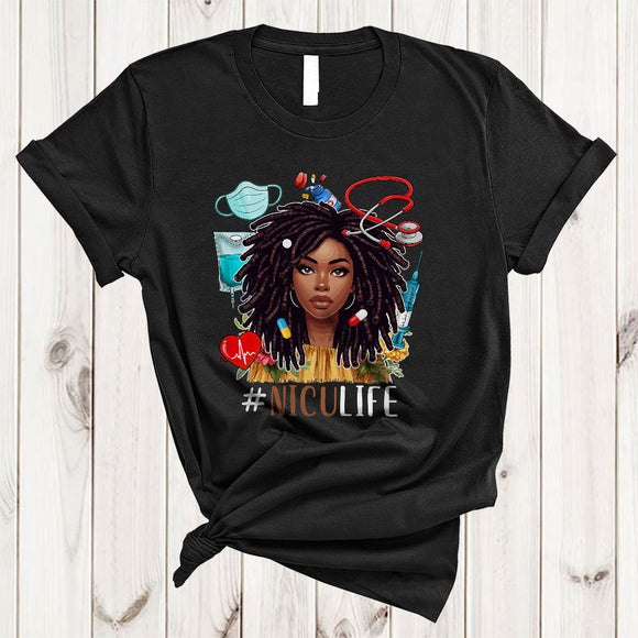 MacnyStore - NICU Life, Wonderful Black History Afro Women Hair Nurse Tools, Matching Nursing Nurse Group T-Shirt