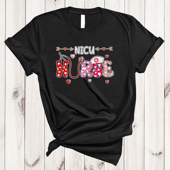 MacnyStore - NICU Nurse, Adorable Valentine's Day Nurse Stethoscopes Hearts, Proud Nursing Nurse Group T-Shirt