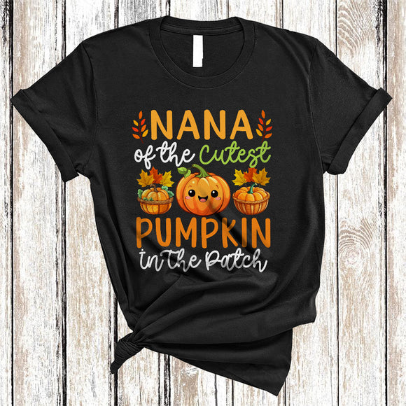 MacnyStore - Nana Of The Cutest Pumpkin In The Patch, Cute Halloween Thanksgiving Pumpkin, Fall Family T-Shirt