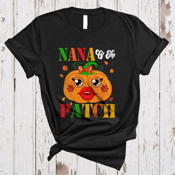MacnyStore - Nana Of The Patch, Adorable Funny Thanksgiving Pumpkin Fall Leaf, Matching Family Group T-Shirt