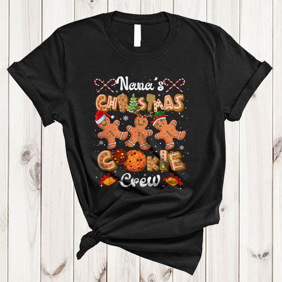MacnyStore - Nana's Christmas Cookie Crew, Fantastic Christmas Three Gingerbread Cookies, Family Group T-Shirt