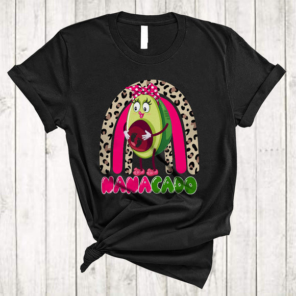 MacnyStore - Nanacado, Cute Leopard Rainbow Nana Avocado, Mother's Day Pregnancy Family Group T-Shirt