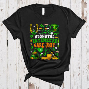MacnyStore - Neonatal Intensive Care Unit, Happy St. Patrick's Day Shamrock Horseshoe, NICU Nurse Group T-Shirt