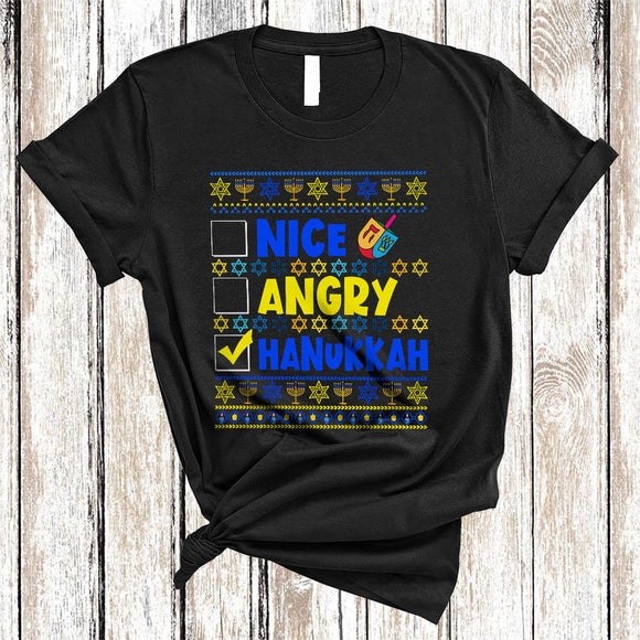 MacnyStore - Nice Angry Hanukkah Cool Hanukkah Chanukah Sweater Matching Jewish Dreidel Family Group T-Shirt