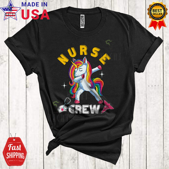 MacnyStore - Nurse Crew Cool Funny Dabbing Unicorn Matching Group Cute Unicorn Lover T-Shirt