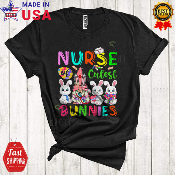 MacnyStore - Nurse Of Cutest Bunnies Cute Happy Easter Day Three Bunnies Gnome Egg Hunt Lover T-Shirt