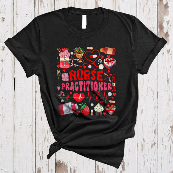 MacnyStore - Nurse Practitioner, Happy Valentine's Day Hearts Nurse Tools, Matching NP Nurse Group T-Shirt