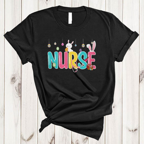MacnyStore - Nurse, Wonderful Easter Day Bunny Hunting Eggs Lover, Matching Girls Women Family Group T-Shirt