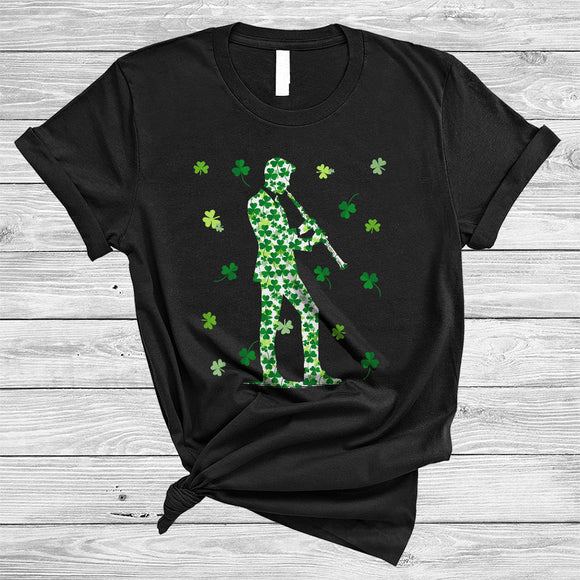 MacnyStore - Oboe Player Shape Shamrock, Joyful St. Patrick's Day Oboe Lover, Lucky Shamrock T-Shirt