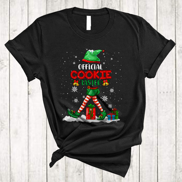 MacnyStore - Official Cookie Taster ELF, Joyful Christmas ELF Snow Around, Matching X-mas Family Pajama Group T-Shirt