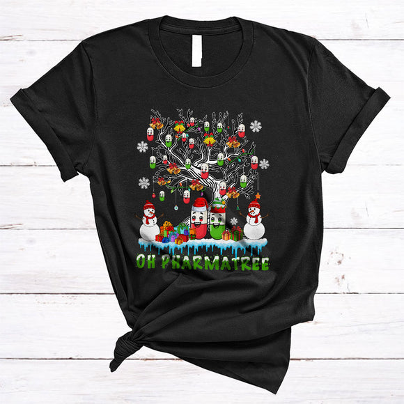 MacnyStore - Oh Pharmatree, Adorable Christmas Medication Santa Pills On X-mas Tree, Pharmacist Lover T-Shirt