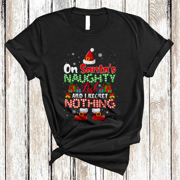 MacnyStore - On Santa's Naughty List And I Regret Nothing Funny Cute Christmas Santa Snow Xmas Family Group T-Shirt