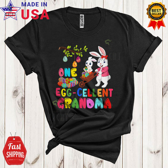 MacnyStore - One Egg-Cellent Grandma Cool Cute Easter Day Egg Tree Bunny Hunting Eggs Matching Family Group T-Shirt