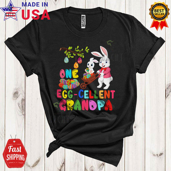 MacnyStore - One Egg-Cellent Grandpa Cool Cute Easter Day Egg Tree Bunny Hunting Eggs Matching Family Group T-Shirt